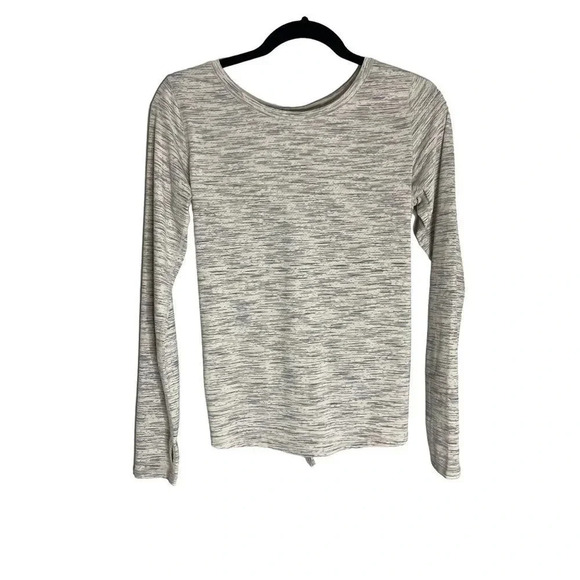 Zyia Split Open Back Long Sleeve Grey-sz Medium - Picture 2 of 8